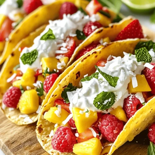 As the sun shines brighter and the days grow longer, there’s no better way to celebrate the joys of summer than with a dish that embodies freshness, fun, and flavor. Enter Fruity Fiesta Tacos—a delightful twist on the classic taco that is vibrant, healthy, and perfect for any gathering, from casual family dinners to festive summer parties. This recipe combines an array of colorful fruits, creating a dish that appeals to both kids and adults alike, offering a unique way to enjoy the traditional taco experience.