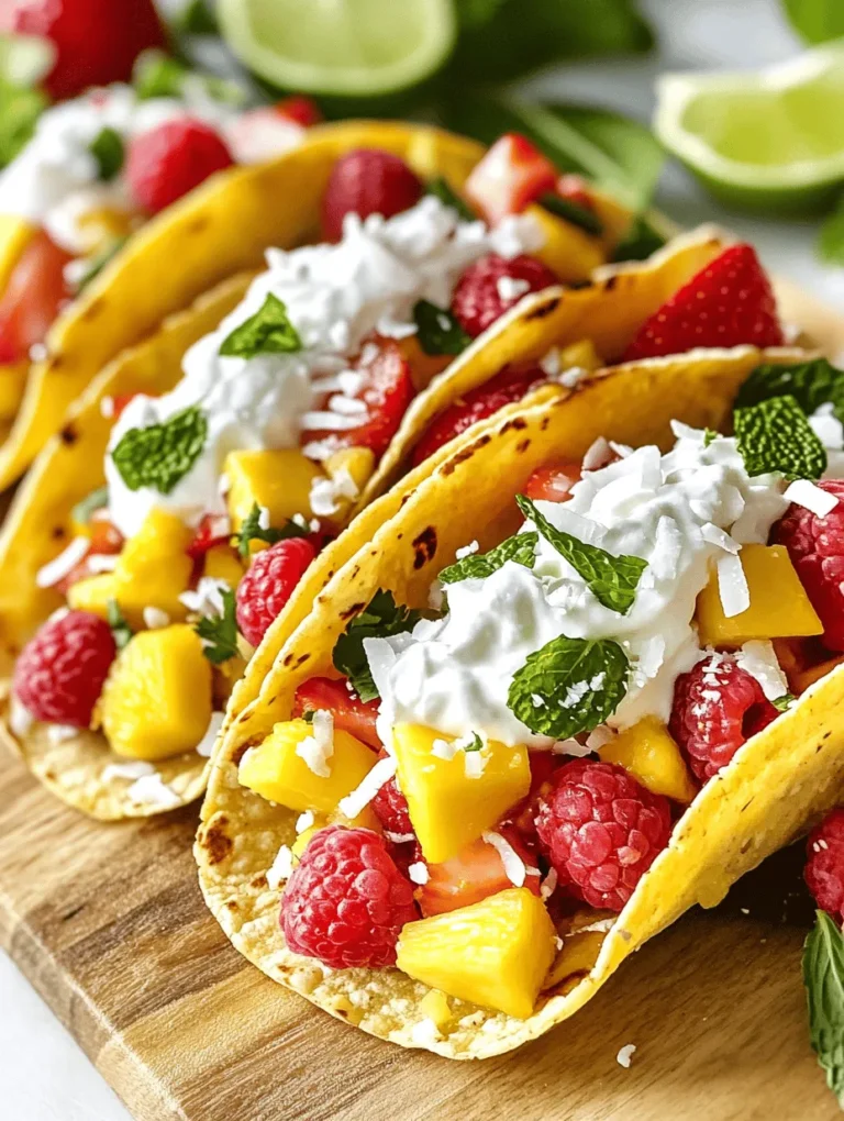 As the sun shines brighter and the days grow longer, there’s no better way to celebrate the joys of summer than with a dish that embodies freshness, fun, and flavor. Enter Fruity Fiesta Tacos—a delightful twist on the classic taco that is vibrant, healthy, and perfect for any gathering, from casual family dinners to festive summer parties. This recipe combines an array of colorful fruits, creating a dish that appeals to both kids and adults alike, offering a unique way to enjoy the traditional taco experience.