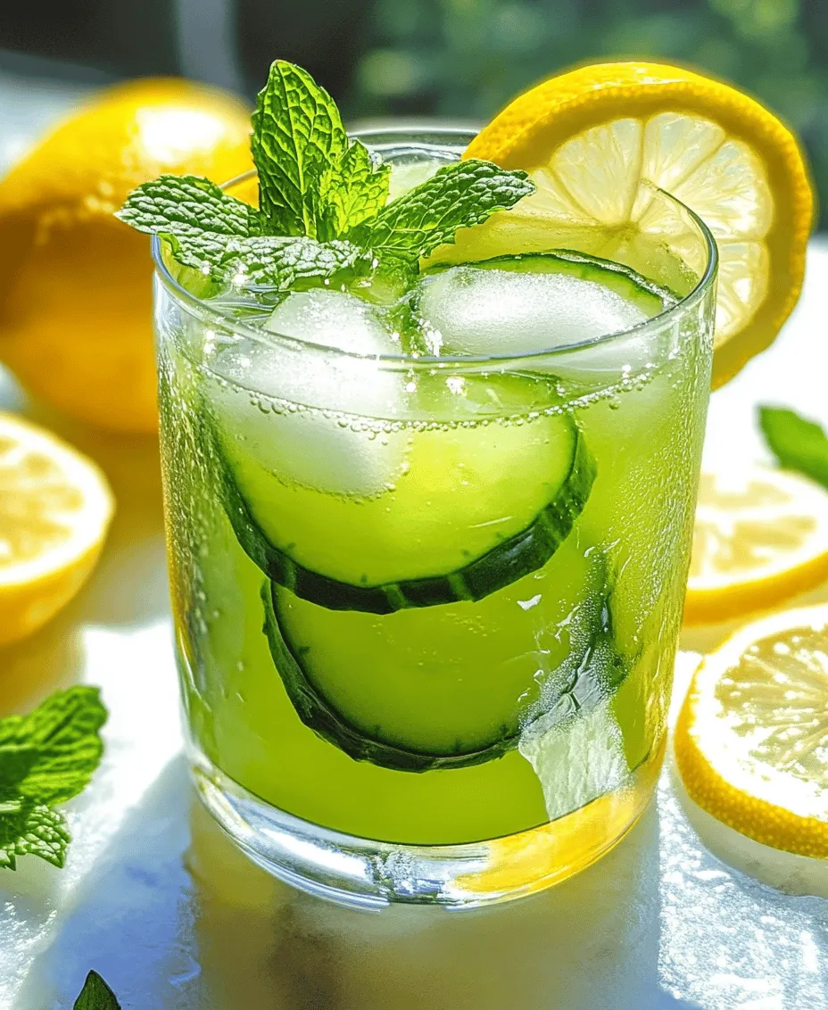 Cucumber lemonade stands out as a hydrating beverage that not only satisfies your thirst but also invigorates your senses. The combination of cucumber and lemon creates a balance of flavors that is both refreshing and revitalizing. Cucumber is primarily composed of water, which makes it an excellent ingredient for hydration. When paired with the bright citrus notes of lemon, you get a drink that is not only delicious but also incredibly refreshing.