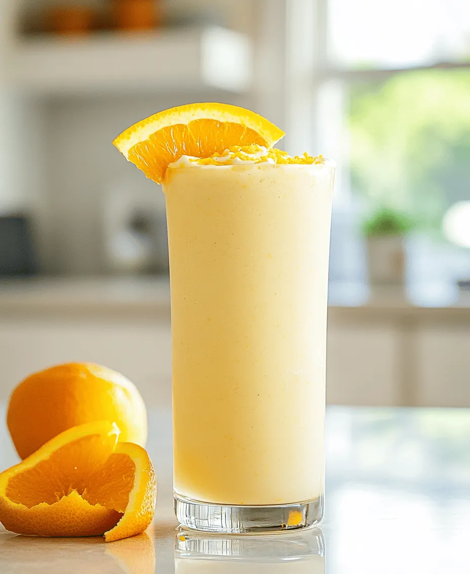 Imagine sipping a creamy shake that tastes like a nostalgic orange popsicle, yet is packed with proteins and vitamins instead of sugars and artificial flavors. The Orange Dreamsicle Protein Shake is exactly that. Combining the bright, zesty flavor of fresh oranges with the creamy texture of Greek yogurt and almond milk, this shake is both a treat for your taste buds and a boon for your body. Whether you’re post-workout or simply in need of a quick breakfast, this shake is designed to fuel your day without compromising on flavor.