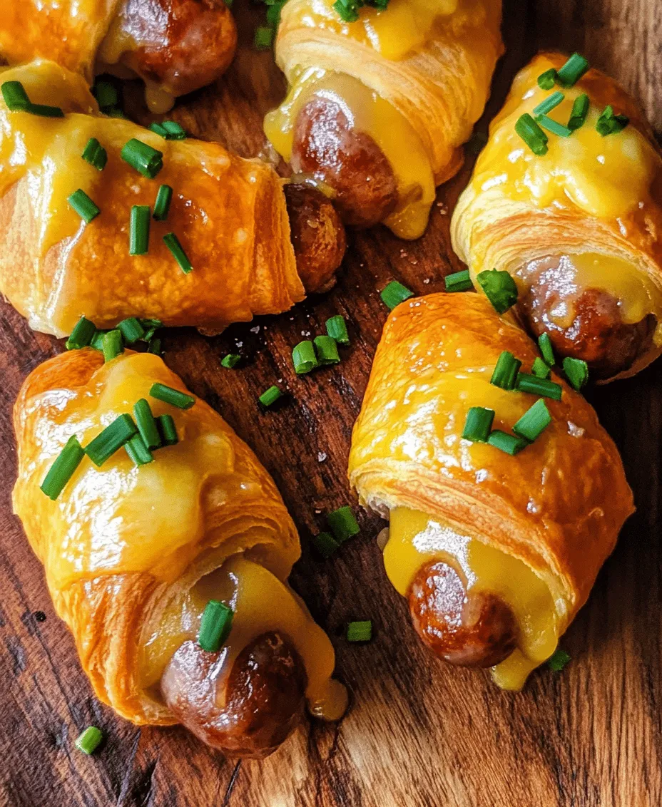 Breakfast is often heralded as the most important meal of the day, a time to fuel up for the challenges ahead. There’s something inherently comforting about the first meal—perhaps it’s the warm aromas wafting from the kitchen or the delicious flavors awakening the senses. Among the myriad of breakfast options, <strong>Cozy Morning Pigs in a Blanket</strong> stands out as a delightful choice that combines ease and comfort in every bite. This recipe transforms the simple combination of dough and sausage into a beloved breakfast staple that is both satisfying and quick to prepare.” /></p>
</p>
<h3>Flavor Enhancement</h3>
</p>
<p>The key to elevating your Cozy Morning Pigs in a Blanket lies in the mustard mixture. Mustard is not just a condiment; it serves as a flavor enhancer that complements the savory taste of the sausages and rich, flaky dough. For this recipe, a blend of Dijon and yellow mustard creates a balance of tanginess and mild heat. Dijon mustard adds a sophisticated flavor profile, while yellow mustard offers that classic taste many people associate with breakfast foods.</p>
</p>
<p>Mix these mustards together with a splash of maple syrup for a hint of sweetness and a dash of black pepper for some warmth. This mixture acts as a glaze that permeates through the dough and into the sausage, ensuring that every bite bursts with flavor. Brush this mustard mixture over the sausages before wrapping them in the dough, and reserve a little to serve on the side for dipping. This not only enhances the taste but also adds a delightful contrast between the crispy texture of the baked dough and the zesty flavor of the mustard.</p>
</p>
<h3>Layering the Cheese</h3>
</p>
<p>Incorporating cheese into your Cozy Morning Pigs in a Blanket brings an extra layer of flavor and texture that transforms this dish from simple to sensational. Choosing the right cheese is crucial; a sharp cheddar or a creamy mozzarella works wonderfully. The cheese melts as the pigs in a blanket bake, creating a gooey, delicious binding agent that holds the ingredients together.</p>
</p>
<p>To layer the cheese effectively, slice it into thin, manageable strips. Place a slice of cheese over the sausage before wrapping it in dough, ensuring that the cheese is well-covered by the dough to prevent it from leaking out during baking. The melted cheese will create a delightful gooey texture that complements the savory sausage and flaky dough, making for a memorable bite.</p>
</p>
<h3>Wrapping Techniques</h3>
</p>
<p>Wrapping the sausages properly is vital for ensuring they cook evenly and maintain their shape. Start by rolling out your dough on a lightly floured surface until it is about 1/4 inch thick. Using a sharp knife or pizza cutter, slice the dough into rectangles that are large enough to wrap around each sausage.</p>
</p>
<p>Place the sausage at one end of the rectangle, then fold the dough over the sausage, ensuring that it is fully enclosed. Pinch the seams tightly to prevent any openings, which could lead to a mess in the oven. For added security, you can brush the edges of the dough with a little beaten egg before sealing. This not only helps in securing the dough but also provides a beautiful, golden finish once baked.</p>
</p>
<h3>Baking Process</h3>
</p>
<h4>Arranging and Baking</h4>
</p>
<p>When it comes to baking your Cozy Morning Pigs in a Blanket, arrangement matters. Line a baking sheet with parchment paper to prevent sticking and facilitate cleanup. Arrange the wrapped sausages on the sheet, making sure they are spaced apart. This allows hot air to circulate around them, ensuring even cooking and a crisp finish.</p>
</p>
<h4>Baking Time and Temperature</h4>
</p>
<p>The ideal baking temperature for this recipe is 375°F (190°C). This moderate heat allows the dough to cook through without burning on the outside. Bake the pigs in a blanket for about 15-20 minutes, or until they are golden brown and the sausage is cooked through. Remember, the thickness of your dough and the size of the sausages can affect baking time, so keep an eye on them during the last few minutes.</p>
</p>
<p>For those who love a crispy exterior, consider using a cooking spray on the dough before baking. This small step can make a significant difference, giving your Cozy Morning Pigs in a Blanket an extra crunch.</p>
</p>
<h3>Serving Suggestions</h3>
</p>
<h4>Ideal Accompaniments</h4>
</p>
<p>To elevate your Cozy Morning Pigs in a Blanket, consider offering a variety of dipping sauces. While the mustard mixture is a fantastic option, you can also provide classic ketchup, tangy barbecue sauce, or even a sweet maple syrup for a breakfast twist. Each sauce brings its unique flavor, allowing your guests to personalize their experience.</p>
</p>
<h4>Presentation Ideas</h4>
</p>
<p>Presentation can transform your breakfast from ordinary to extraordinary. Arrange the pigs in a blanket on a large platter, garnishing with fresh herbs like parsley or chives for a pop of color. Serve alongside small bowls of the different dipping sauces, allowing guests to choose their favorites. For an extra touch, consider using a wooden board or a slate platter for a rustic feel.</p>
</p>
<h4>Pairing Suggestions</h4>
</p>
<p>When it comes to beverages, a fresh fruit juice or a classic Mimosa pairs beautifully with the savory nature of this dish. For those who prefer coffee, a rich brew or even a flavored latte can complement the flavors nicely. If you’re serving them as a brunch option, consider pairing with a light salad or roasted vegetables on the side to balance the meal.</p>
</p>
<h3>Nutritional Information</h3>
</p>
<p>Understanding the nutritional profile of your Cozy Morning Pigs in a Blanket can help you make informed choices. Each serving, which typically consists of one pig in a blanket, contains approximately:</p>
</p>
<p>– <strong>Calories</strong>: 200-250</p>
<p>– <strong>Fat</strong>: 12-15 grams</p>
<p>– <strong>Protein</strong>: 8-10 grams</p>
<p>– <strong>Carbohydrates</strong>: 18-22 grams</p>
</p>
<p>This dish is relatively high in protein, making it a great option for those needing a satisfying breakfast. However, if you are mindful of calories or fats, consider using turkey or chicken sausages, and opt for low-fat cheese. This recipe is also kid-friendly, making it an excellent choice for family breakfasts.</p>
</p>
<h3>Conclusion</h3>
</p>
<p>Cozy Morning Pigs in a Blanket is a delightful, versatile recipe that brings warmth and satisfaction to any breakfast table. With its blend of savory sausages, flaky dough, and flavorful cheese, this dish is sure to be a hit with family and friends. Don’t hesitate to experiment with different fillings, such as adding sautéed vegetables or switching up the types of cheese used.</p>
</p>
<p>Encourage creativity in the kitchen by trying out various dipping sauces or even different doughs, such as puff pastry or whole-wheat alternatives. The joy of cooking simple recipes like Cozy Morning Pigs in a Blanket lies in their adaptability and the comfort they bring. So, gather your ingredients, roll up your sleeves, and enjoy the process of creating this deliciously cozy breakfast treat.</p>
<div id=
