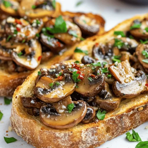 Welcome to the delicious world of savory garlic mushroom toast, a dish that perfectly marries the rich, earthy flavors of mushrooms with the aromatic allure of garlic and the creamy goodness of cheese. This recipe is more than just a simple appetizer; it’s a versatile culinary creation that serves wonderfully as a snack, a light meal, or even a sophisticated starter for entertaining guests. The balance of flavors and textures in this dish makes it an instant favorite for any occasion, from casual gatherings to elegant dinners.