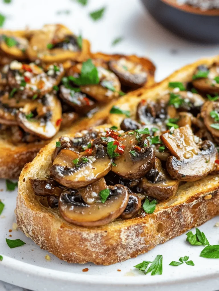 Welcome to the delicious world of savory garlic mushroom toast, a dish that perfectly marries the rich, earthy flavors of mushrooms with the aromatic allure of garlic and the creamy goodness of cheese. This recipe is more than just a simple appetizer; it’s a versatile culinary creation that serves wonderfully as a snack, a light meal, or even a sophisticated starter for entertaining guests. The balance of flavors and textures in this dish makes it an instant favorite for any occasion, from casual gatherings to elegant dinners.