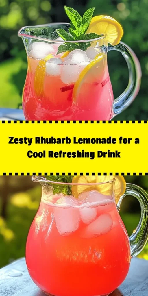 Quench your thirst with this refreshing rhubarb lemonade! Made with fresh rhubarb, zesty lemon juice, and a hint of mint, it’s the perfect drink for any occasion. This easy recipe comes together in just an hour and yields 6-8 servings. Simply boil, steep, strain, and mix to create a vibrant beverage that’s as delicious as it is beautiful. Serve it over ice with lemon slices and mint for a stunning summertime treat everyone will love!
