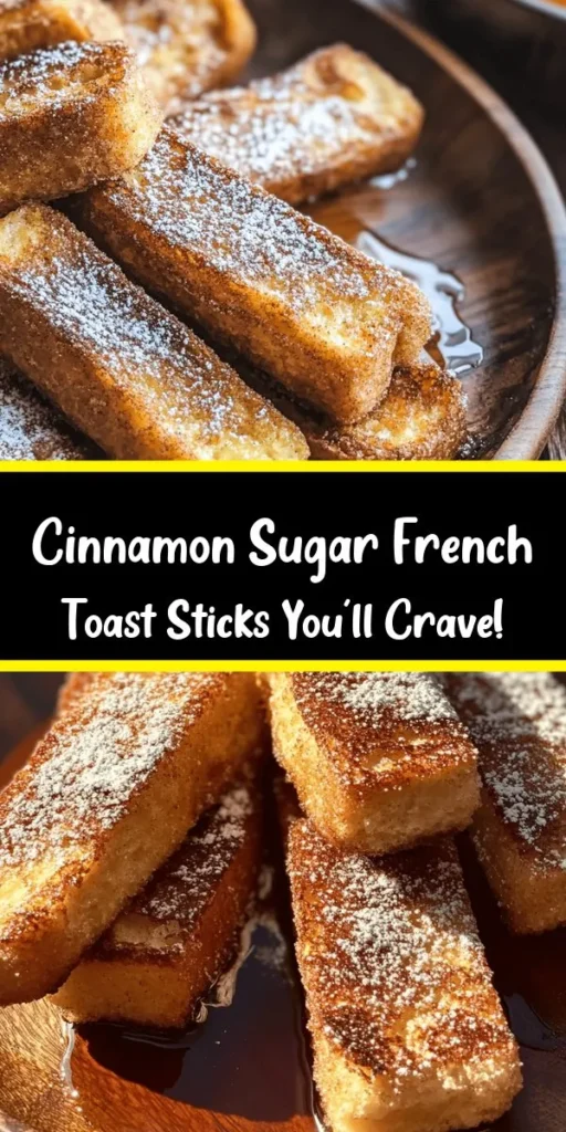 Indulge in the deliciousness of Cinnamon Sugar Baked French Toast Sticks! Perfect for breakfast or a sweet snack, this easy recipe features brioche or challah bread soaked in a creamy cinnamon-vanilla egg mixture, then baked to golden perfection. With a sprinkle of cinnamon sugar and served with maple syrup or fruit preserves, these delightful sticks are sure to impress. Get ready for a cozy morning treat that everyone will love!