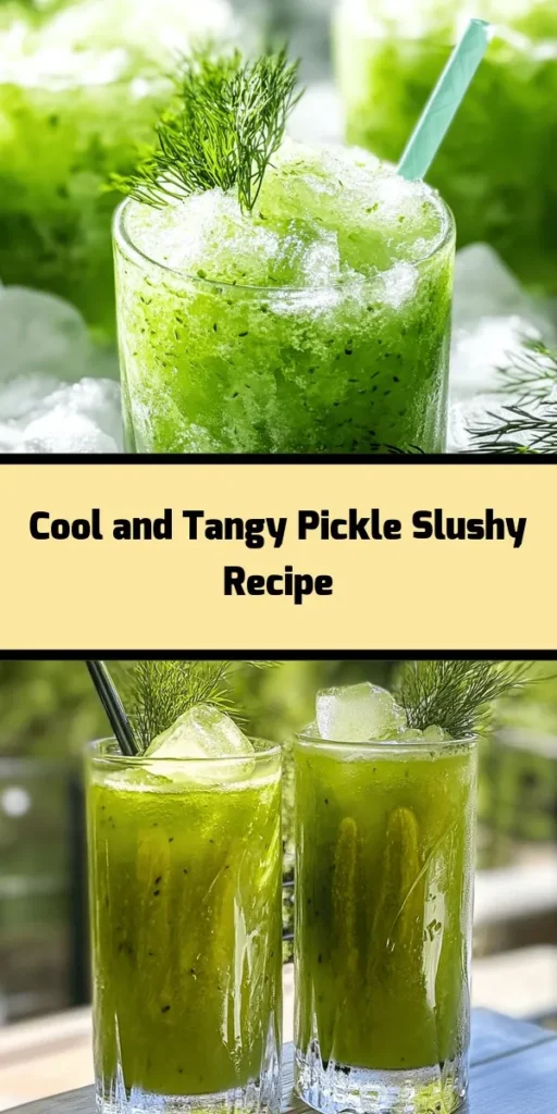 Beat the heat with this refreshing pickle slushy! Perfect for pickle lovers, this unique blend combines pickle juice, ice, and your favorite chopped pickles for a cool treat. Add a touch of garlic powder for a surprising twist and a sprinkle of fresh dill to elevate the flavor. Whip it up in just 5 minutes, making it the ideal summer sipper. Grab your blender and enjoy this invigorating snack that’s sure to impress!