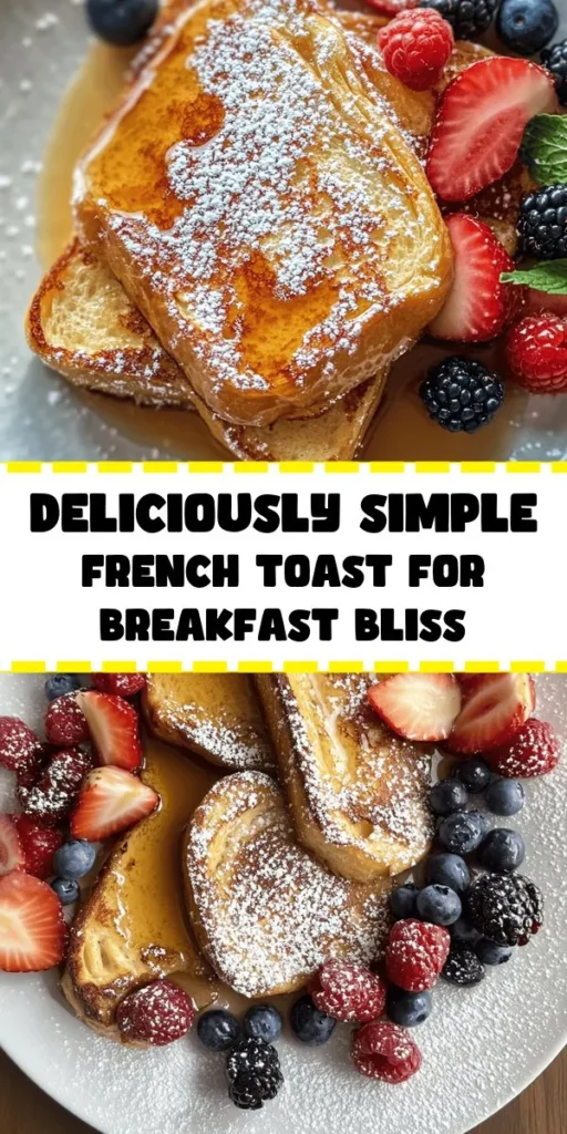 Indulge in this heavenly basic French toast recipe that’s perfect for breakfast or brunch! Made with thick slices of Brioche or Texas toast, this dish is rich and flavorful. With just a few simple ingredients like eggs, milk, and vanilla, you’ll whip up a delicious meal in no time. Top it off with maple syrup, fresh berries, and a sprinkle of powdered sugar for the ultimate treat. Enjoy a delightful 15-minute cooking experience and satisfy your cravings!