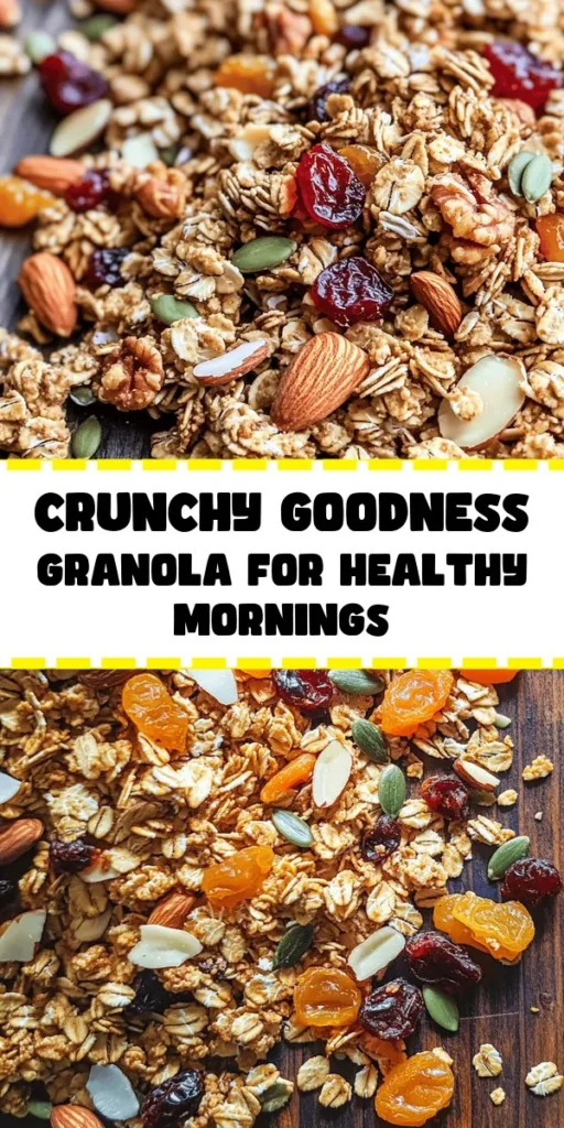 Indulge in a delightful bowl of Crunchy Goodness Granola! Packed with wholesome rolled oats, crunchy nuts, nutritious seeds, and a hint of coconut, this recipe is as delicious as it is easy to make. Sweetened with honey or maple syrup, it’s perfect for breakfast or as a quick snack. Just mix, bake, and enjoy! Customize it with your favorite dried fruits for added flavor. Store in an airtight container and savor the goodness for weeks!