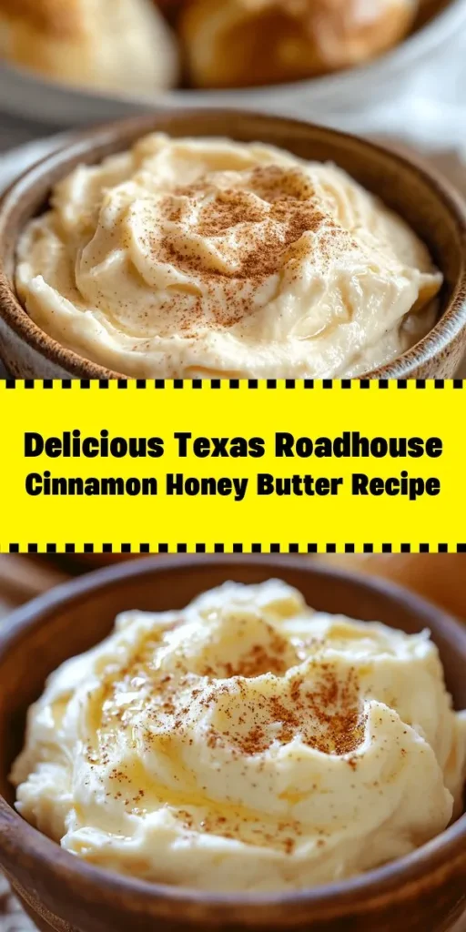 Indulge in the delightful flavors of Sweet Southern Bliss with this easy Texas Roadhouse Cinnamon Honey Butter recipe! Made with just a few simple ingredients like creamy butter, honey, and a touch of cinnamon, this spread is perfect for slathering on warm bread rolls, pancakes, and more. In just 10 minutes of prep time, you’ll have a delicious treat ready to enhance any meal. Don’t forget to refrigerate for that perfect texture!
