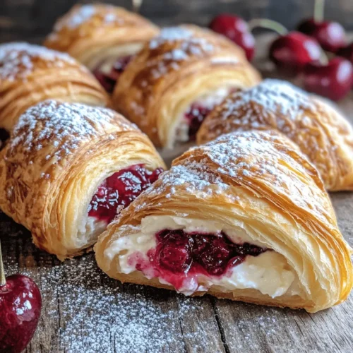 The first step in creating your Air Fryer Cherry Cream Cheese Croissants is preparing the creamy filling. It’s crucial to use softened cream cheese for this process, as it allows for easy mixing and ensures a smooth, lump-free texture.