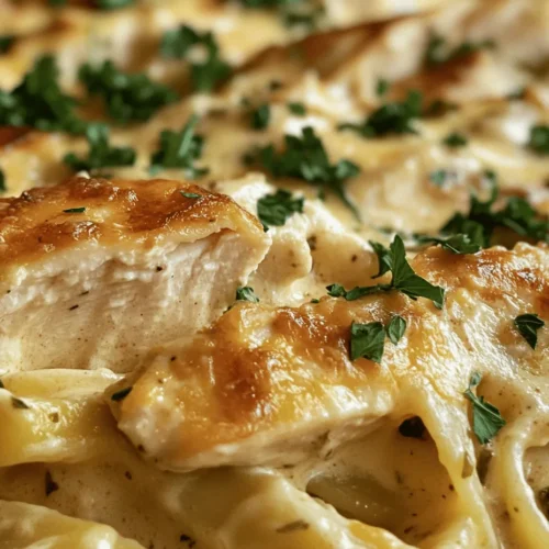 At the heart of this dish is fettuccine pasta, a classic choice that serves as an excellent base for creamy sauces. Its flat, wide shape allows it to hold onto the rich sauce better than thinner pasta varieties. When cooked to al dente perfection, fettuccine provides a satisfying bite that complements the creaminess of the Alfredo sauce, making each mouthful a delightful experience.