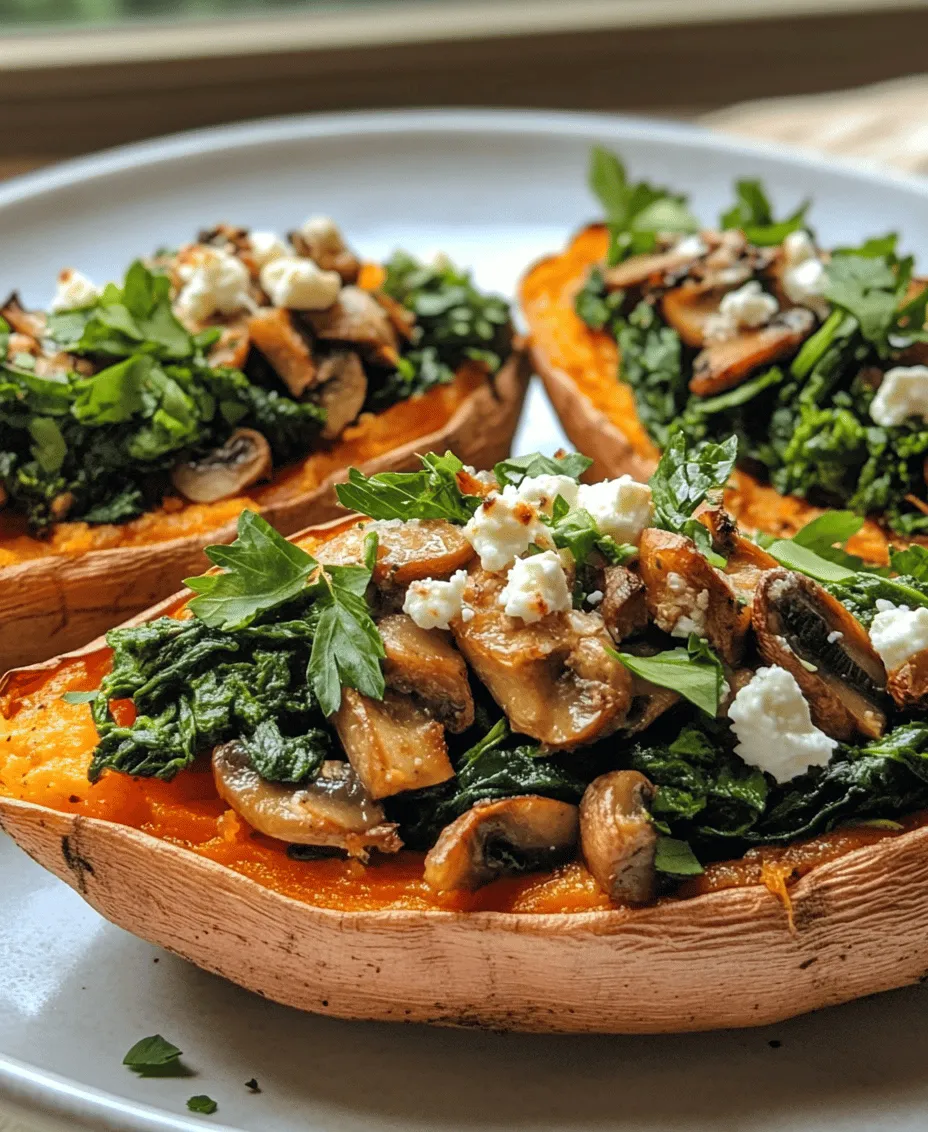 Sweet potatoes have surged in popularity in recent years, emerging as a staple in many households focused on healthy eating. Renowned for their vibrant orange hue and naturally sweet flavor, these tubers have become a favorite among health enthusiasts, nutritionists, and foodies alike. Their versatility allows them to shine in both sweet and savory dishes, making them a fantastic base for a multitude of meals. In this recipe, we will explore a delightful twist on the classic stuffed potato: Savory Stuffed Sweet Potatoes with Spinach, Mushroom, and Feta. This dish is not only visually appealing but also packed with nutrition, making it an ideal option for lunch or dinner.