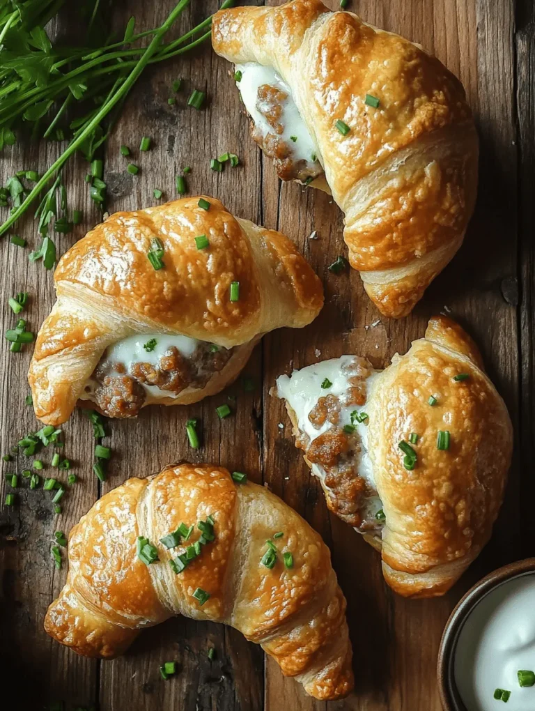 If you’re on the lookout for a delightful appetizer or snack that is sure to impress at any gathering, look no further than Savory Sausage Cream Cheese Crescents. This dish combines the hearty flavors of sausage with the creamy richness of cream cheese, all wrapped in a flaky crescent dough. It's a culinary match made in heaven, perfect for parties, game day, or simply as a comforting snack for cozy evenings at home.
