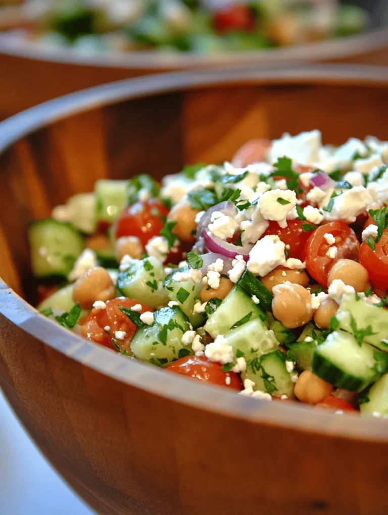 In the realm of vibrant and nutritious salads, the Crunchy Chickpea Cucumber Salad with Feta & Tomatoes stands out as a delightful dish that not only pleases the palate but also nourishes the body. This salad is a perfect embodiment of fresh ingredients coming together to create a colorful and flavorful experience. Whether you’re looking for a light lunch option, a refreshing side for dinner, or a dish that will impress your guests at summer gatherings, this salad has it all.