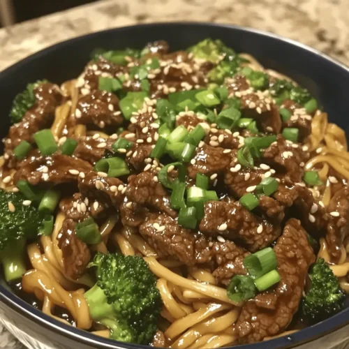 Discover the delightful fusion of flavors in this Savory Beef and Broccoli Lo Mein recipe, a beloved dish that brings the tastes of Asian cuisine right to your kitchen. This dish features tender beef flank steak, vibrant broccoli florets, and perfectly cooked lo mein noodles, all enveloped in a rich and savory sauce. Ideal for busy weeknights or when you want to impress guests, this recipe is not only quick and easy but also packed with nutrients and taste. Join us as we dive into the step-by-step process of creating this mouthwatering meal.