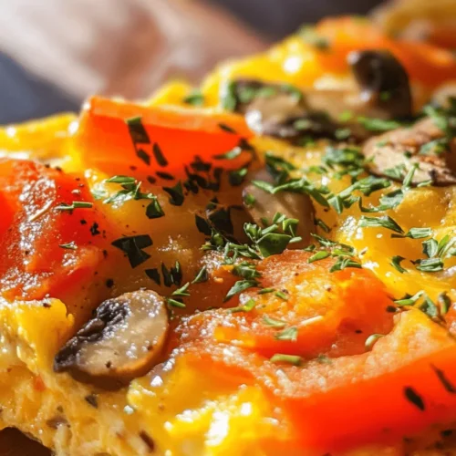 In a world where vibrant colors and healthy ingredients collide, the Colorful Veggie Frittata Delight stands out as a nutritious and visually appealing dish. This delightful frittata is not just a feast for the eyes; it’s also a powerhouse of essential nutrients, making it an ideal choice for breakfast, brunch, or even a light dinner. Packed with fresh vegetables and protein-rich eggs, this dish exemplifies versatility and ease, fitting seamlessly into various dietary preferences.