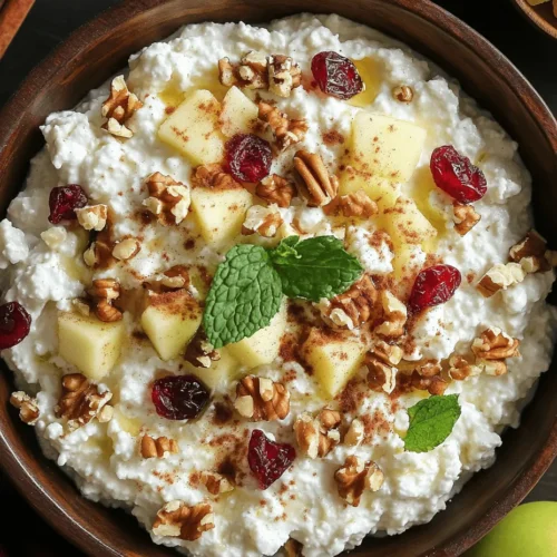 Understanding the nutritional value and versatility of cottage cheese can elevate your meals to new heights. This delicious Cottage Cheese & Apple Delight recipe is an excellent way to incorporate healthy ingredients into your diet while satisfying your taste buds. This refreshing dish combines the creaminess of cottage cheese with the crispness of apples, enhanced by the crunch of walnuts and the sweetness of dried fruits. Perfect for breakfast, a snack, or even dessert, this recipe is not only simple to prepare but also offers a wealth of nutrients.