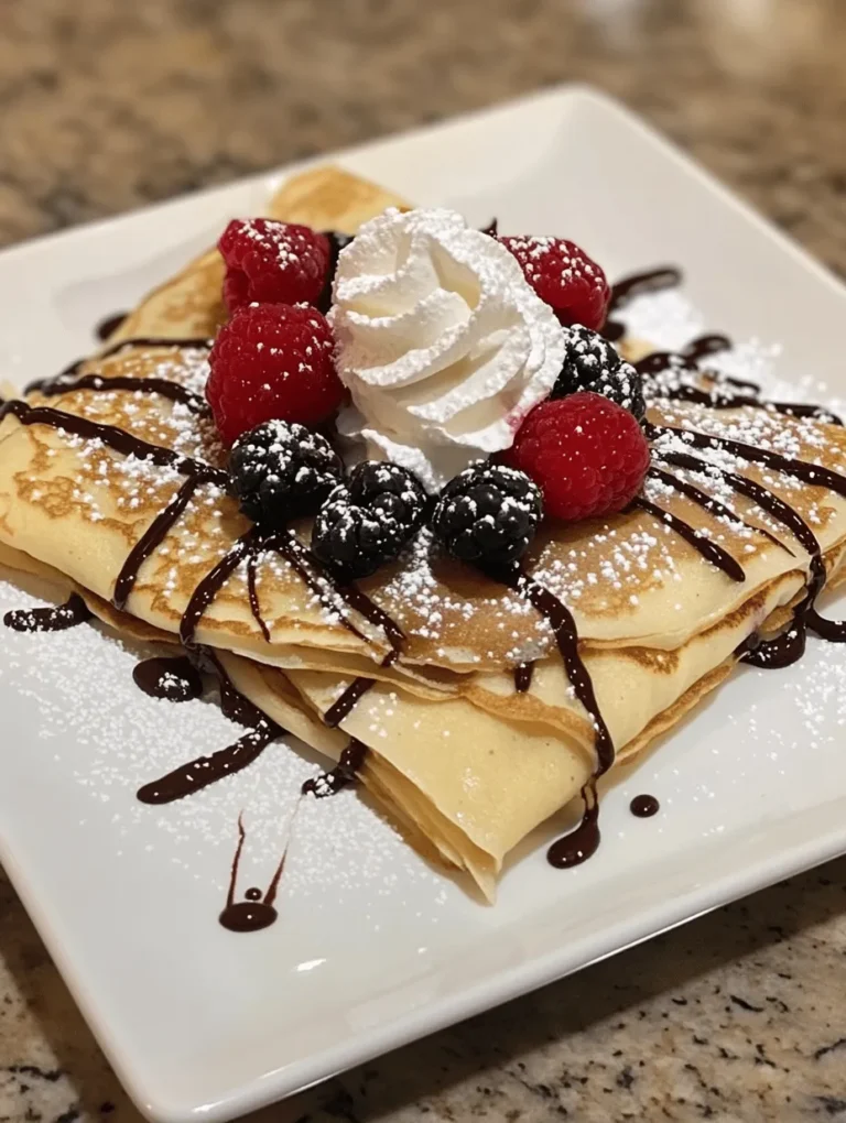 Crepes are a beloved dish around the globe, known for their light, thin texture and incredible versatility. Originating from France, these delicate pancakes can be enjoyed sweet or savory, making them a popular choice for breakfast, lunch, dinner, and even dessert. The beauty of crepes lies in their adaptability; they can be filled or topped with a plethora of ingredients, from fresh fruits and whipped cream to savory cheeses and vegetables. In this article, we will focus on a delightful variant—Delicate Vanilla Crepes. This recipe not only highlights the simplicity of making crepes but also emphasizes their deliciousness, making them perfect for any occasion.