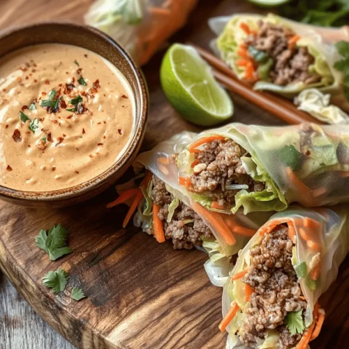Spring rolls are a beloved staple in Asian cuisine, celebrated for their delightful crunch and versatility. Originating from various cultures, these delectable bites come in countless forms, ranging from fresh rice paper rolls in Vietnam to crispy fried versions in China. Today, we’re diving into a recipe for Crispy Beef Spring Rolls with Zesty Peanut Lime Sauce, a dish that beautifully marries the savory flavors of seasoned ground beef with the freshness of vegetables, all wrapped in a crispy shell. This particular take on spring rolls showcases a unique combination of flavors that truly elevates this classic appetizer into a standout dish.
