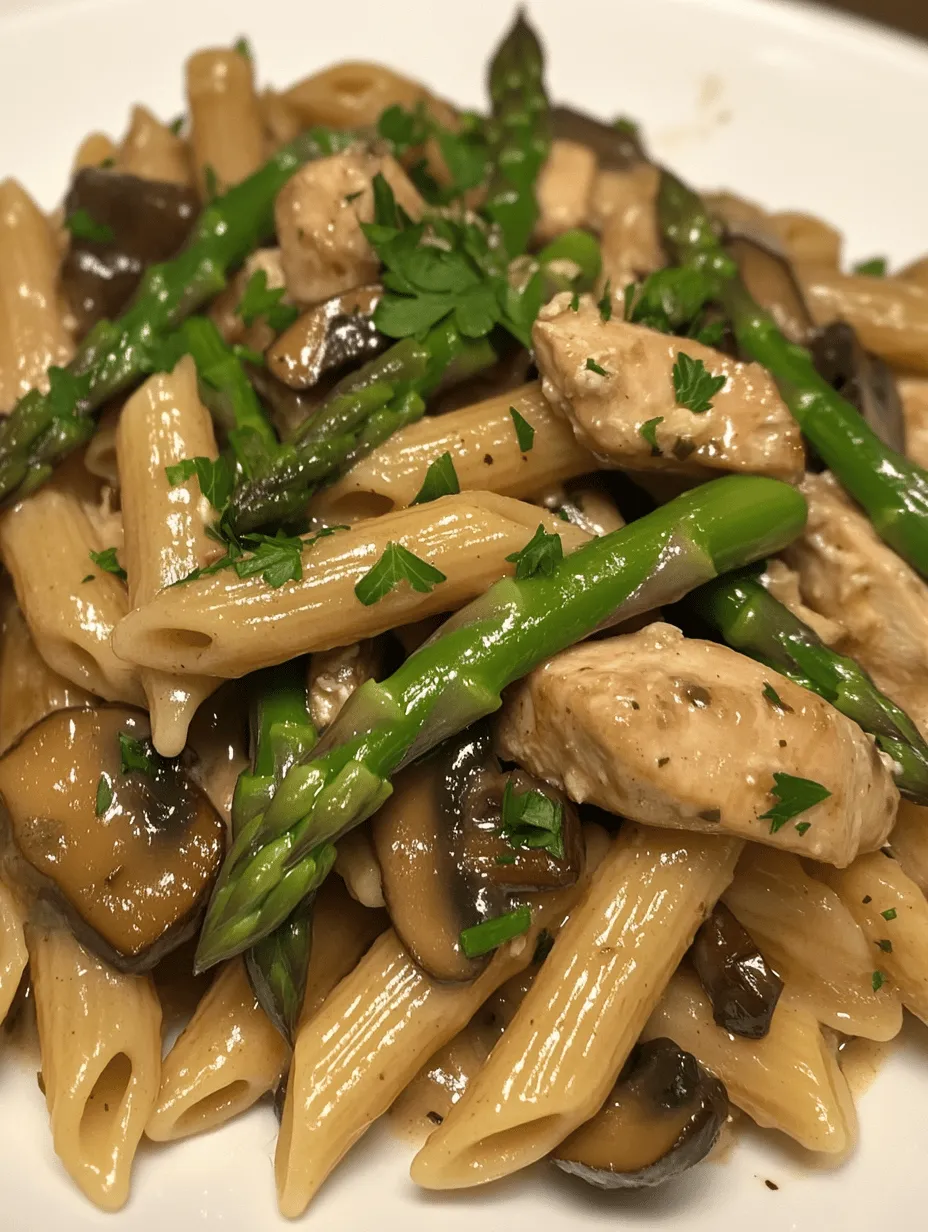 Welcome to the delightful world of Creamy Mushroom and Asparagus Chicken Penne! This dish combines the rich, indulgent flavors of creamy sauce with the fresh, vibrant notes of seasonal vegetables. Perfect for family dinners, quick weeknight meals, or as an impressive dish to serve at gatherings, this pasta recipe is sure to become a staple in your culinary repertoire.