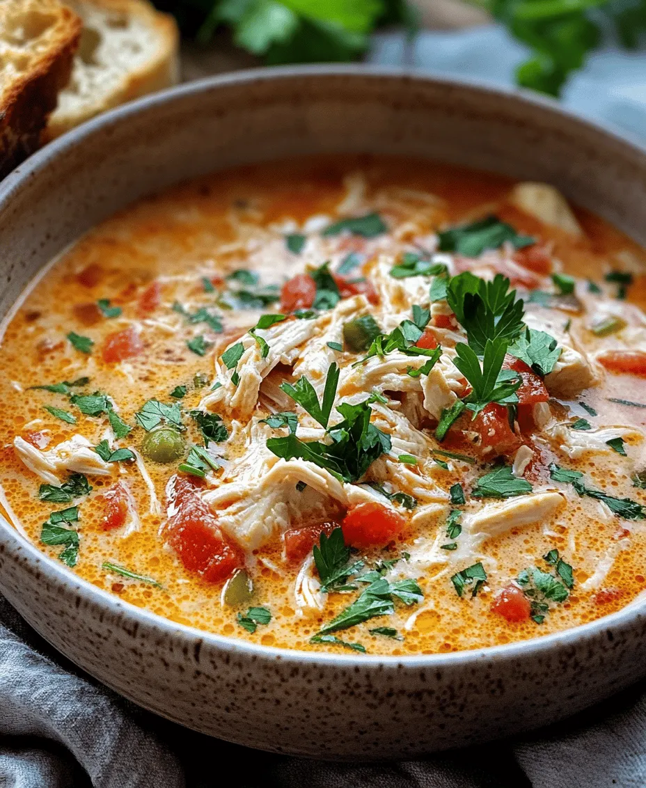 In the realm of comfort food, few dishes can rival the satisfaction offered by a creamy soup. Among the stars of this category is the delightful <strong>Creamy Chicken Parmesan Crock Pot Soup</strong>. This soup not only embodies the heartwarming qualities of traditional chicken parmesan but also brings the convenience of a slow cooker into your kitchen. For busy families or anyone who longs for a hearty meal without the hours of preparation, this recipe is a game changer.” /></p>
</p>
<h3>Combining Ingredients in the Crock Pot</h3>
</p>
<p>To kickstart your Creamy Chicken Parmesan Crock Pot Soup, the first step involves creating a rich, creamy base that will serve as the foundation for your dish. Begin by placing the softened cream cheese at the bottom of your crock pot. This step is crucial as the cream cheese will melt and blend with the other ingredients, creating a velvety texture.</p>
</p>
<p>Next, pour in the chicken broth. Opt for a low-sodium variety to control the saltiness of your soup. The broth not only adds moisture but also infuses the chicken with flavor as it cooks. Then, add the freshly grated Parmesan cheese – there’s nothing like fresh cheese to elevate your dish. The Parmesan will melt into the soup, providing a deep, savory flavor that complements the creaminess of the cream cheese.</p>
</p>
<p>Following that, stir in the diced tomatoes. Use canned tomatoes for convenience, ensuring they are packed in juice to add depth to the flavor. Lastly, pour in the heavy cream, which will contribute to the luxurious mouthfeel of the soup. As you combine these ingredients, make sure the chicken pieces are well coated with the creamy mixture. This is key to ensuring maximum flavor absorption during the cooking process, allowing the chicken to become tender and juicy.</p>
</p>
<h3>Adding Vegetables</h3>
</p>
<p>Once your creamy base is ready, it’s time to incorporate the vegetables. For this recipe, frozen mixed vegetables are a wonderful choice as they require no prep and retain their nutrients well. To maintain the ideal texture, it’s best to add them midway through the cooking process. If you add them too early, they may become mushy and lose their vibrant colors.</p>
</p>
<p>For a cooking time of about 4 hours on high or 6-8 hours on low, plan to include the frozen vegetables in the last 30-45 minutes of cooking. This timing allows them to heat through while still holding their shape and crunch, adding both color and nutrition to your soup.</p>
</p>
<h3>Cooking the Soup</h3>
</p>
<p>Now that your ingredients are combined, it’s time to let the crock pot do its magic. If you’re using the high setting, the soup will typically take about 4 hours to cook. For the low setting, aim for 6 to 8 hours. The beauty of slow cooking is that it allows flavors to meld beautifully over time, making your soup even more delicious.</p>
</p>
<p>To ensure the chicken is cooked through, use a meat thermometer to check for a safe internal temperature of 165°F (74°C). If you don’t have a thermometer, cut into a piece of chicken to ensure it’s no longer pink in the center. A gentle reminder: resist the urge to frequently lift the lid during cooking, as this releases heat and can prolong the cooking time.</p>
</p>
<h3>Shredding the Chicken</h3>
</p>
<p>Once the cooking time is complete, it’s time to shred the chicken. This step is essential for achieving the desired texture in your soup. Remove the chicken from the crock pot and place it on a cutting board. Using two forks, shred the chicken into bite-sized pieces. Alternatively, you can use a hand mixer on low speed to shred the chicken quickly.</p>
</p>
<p>Return the shredded chicken back into the crock pot, stirring to incorporate it into the creamy soup base. This not only enhances the texture of the soup but also ensures that every spoonful is filled with tender chicken.</p>
</p>
<h3>Final Adjustments</h3>
</p>
<p>Before serving, it’s crucial to taste your soup and make any necessary seasoning adjustments. Depending on personal preference, you might want to add a pinch of salt, a dash of black pepper, or even a sprinkle of Italian seasoning for an extra kick. Remember, the beauty of cooking is in personalization, so feel free to adjust the flavors to suit your palate.</p>
</p>
<h3>Serving Suggestions</h3>
</p>
<p>The Creamy Chicken Parmesan Crock Pot Soup is versatile and can be served in various delightful ways. For a comforting experience, ladle the soup into bowls and garnish with a sprinkle of fresh parsley or basil. The bright green herbs not only enhance the visual appeal of the dish but also add a fresh flavor that complements the creamy soup beautifully.</p>
</p>
<h3>Garnishing with Fresh Parsley</h3>
</p>
<p>Garnishing your soup with fresh herbs like parsley is an excellent way to elevate the presentation and flavor. Simply chop a handful of fresh parsley and sprinkle it over each bowl just before serving. This vibrant touch brings brightness to the dish, making it as visually appealing as it is comforting.</p>
</p>
<h3>Pairing with Pasta or Crusty Bread</h3>
</p>
<p>For a complete meal experience, consider pairing your soup with some cooked pasta or crusty bread. Adding a handful of cooked pasta to each bowl of soup creates a heartier dish that will satisfy even the hungriest of appetites. Alternatively, serve the soup alongside a loaf of crusty bread for dipping. The combination of creamy soup and warm bread is irresistibly comforting and perfect for family gatherings or cozy evenings at home.</p>
</p>
<h3>Nutritional Information</h3>
</p>
<p>The Creamy Chicken Parmesan Crock Pot Soup not only delights the taste buds but also packs a nutritional punch. This comforting dish is rich in protein, thanks to the chicken and cheese, making it a satisfying option for any meal. A serving of the soup typically contains around 300-400 calories, depending on the portion size and specific ingredients used. Additionally, you’ll benefit from essential vitamins and minerals derived from the vegetables, such as vitamin A, vitamin C, and dietary fiber.</p>
</p>
<h3>Conclusion</h3>
</p>
<p>In summary, the Creamy Chicken Parmesan Crock Pot Soup is a simple yet delicious dish that perfectly embodies the essence of comfort food. The slow cooking method not only makes preparation a breeze but also allows for maximum flavor development, resulting in a rich and creamy soup that is sure to warm the soul. With its ease of preparation and satisfying flavors, this recipe is perfect for family gatherings or a cozy night in.</p>
</p>
<p>Embrace the slow cooking method, gather your ingredients, and enjoy the delightful aromas that fill your kitchen as this soup simmers away. Once you serve it up to family and friends, you’ll see how this comforting dish brings everyone together at the dining table, ready to share in the joy of a homemade meal.</p>
<div id=
