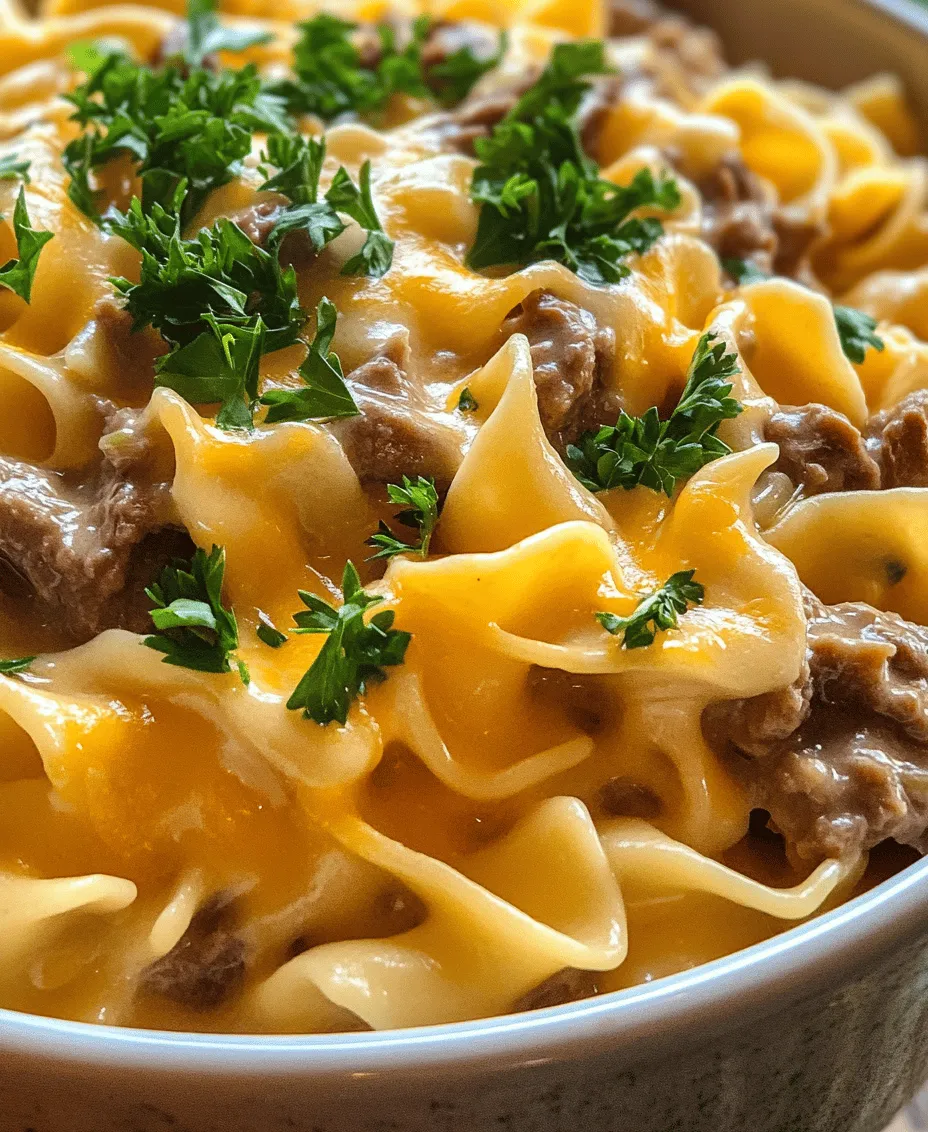Crockpot Beef & Noodles is more than just a meal; it’s a comforting experience that envelops you in its rich flavors and hearty textures. This Cheesy Bliss recipe is designed for those who crave a warm, satisfying dish that can be prepared with minimal effort, making it an ideal choice for busy weeknights or leisurely weekends. With tender beef, a creamy sauce, and perfectly cooked egg noodles, this dish has all the elements of a family favorite.