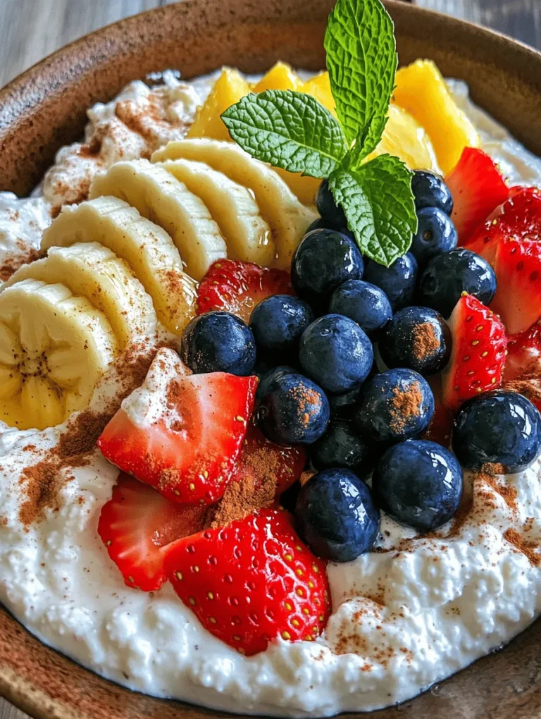 Welcome to the world of vibrant flavors and nutritious ingredients! Today, we're diving into the delightful Cottage Cheese & Fruit Fiesta Salad, a dish that beautifully balances health and taste. This refreshing salad is not just a feast for the eyes with its colorful medley of fruits, but it also packs a nutritional punch, making it suitable for any meal of the day. Whether you're seeking a quick and healthy breakfast option, a light snack to power you through the afternoon, or a satisfying dessert that won't derail your healthy eating goals, this salad is your answer.