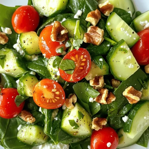 In the world of salads, few recipes can boast the delightful combination of nutrition, flavor, and versatility as the Creamy Cottage Cheese & Spinach Delight. This refreshing dish not only tantalizes the taste buds but also provides a wealth of health benefits, making it a perfect addition to your meal rotation, whether it be a light lunch, a side dish for dinner, or a nourishing snack. The creamy texture of cottage cheese blends beautifully with the crispness of fresh spinach, resulting in a salad that is both satisfying and light.