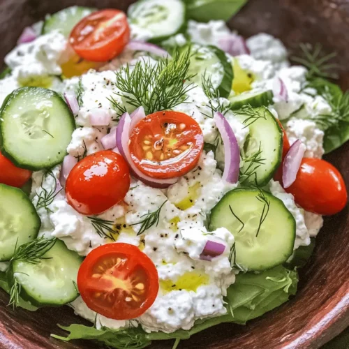 As the warm sun of summer beckons, there's nothing quite like a refreshing salad to cool you down and invigorate your taste buds. The Cool & Creamy Cottage Cheese Cucumber Salad is a perfect choice for those seeking a light yet satisfying dish. This salad is not only visually appealing with its vibrant colors but also brimming with nutritional benefits. With crisp cucumbers, tangy cherry tomatoes, and creamy cottage cheese, this salad serves as a delightful accompaniment to any meal or can stand alone as a wholesome light lunch.