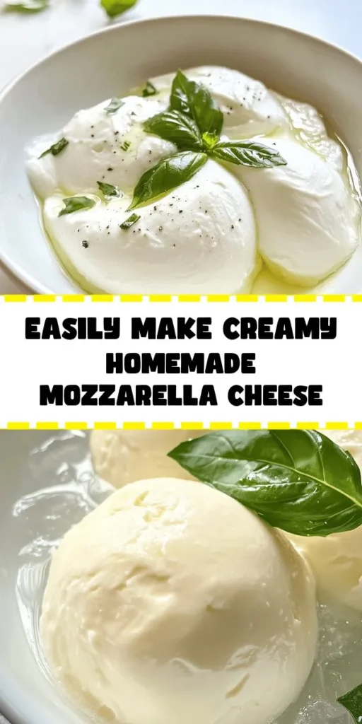 Discover the joy of making your own creamy mozzarella cheese at home! This simple recipe uses just a few ingredients: whole milk, rennet, vinegar, and salt. In about an hour, you'll have fresh, stretchy mozzarella ready for salads, sandwiches, or pizza. Customize it with your favorite herbs or spices for an extra flavor kick. Perfect for cheese lovers and a fun culinary adventure for everyone—give it a try!
