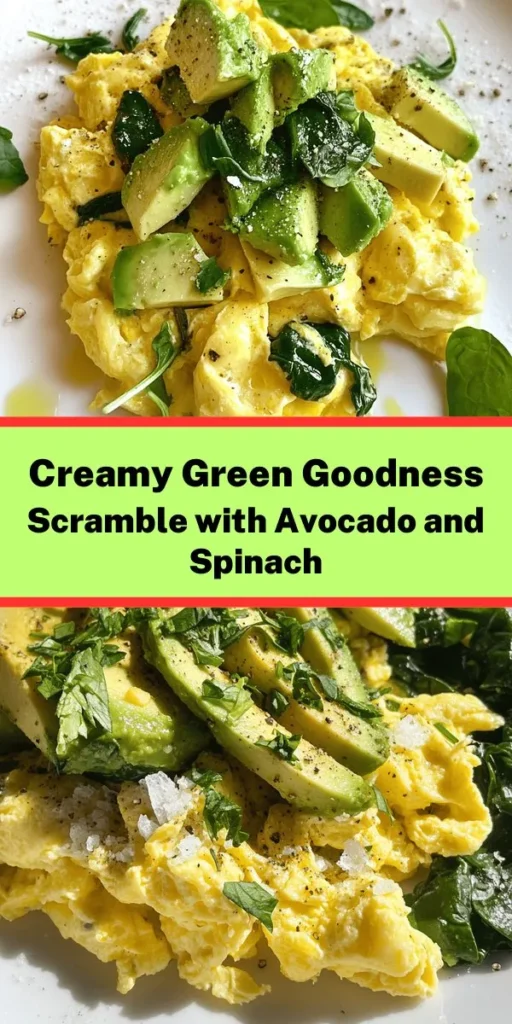 Start your day with this delicious Green Goodness Scramble! Packed with nutrients, this easy recipe features fluffy scrambled eggs, fresh spinach, and creamy avocado all cooked to perfection. Just sauté the spinach, whisk up some eggs, and combine for a delightful breakfast that’s ready in just 15 minutes. Perfect for a quick morning meal or a wholesome brunch with friends. Don’t forget to garnish with fresh herbs for that extra touch!