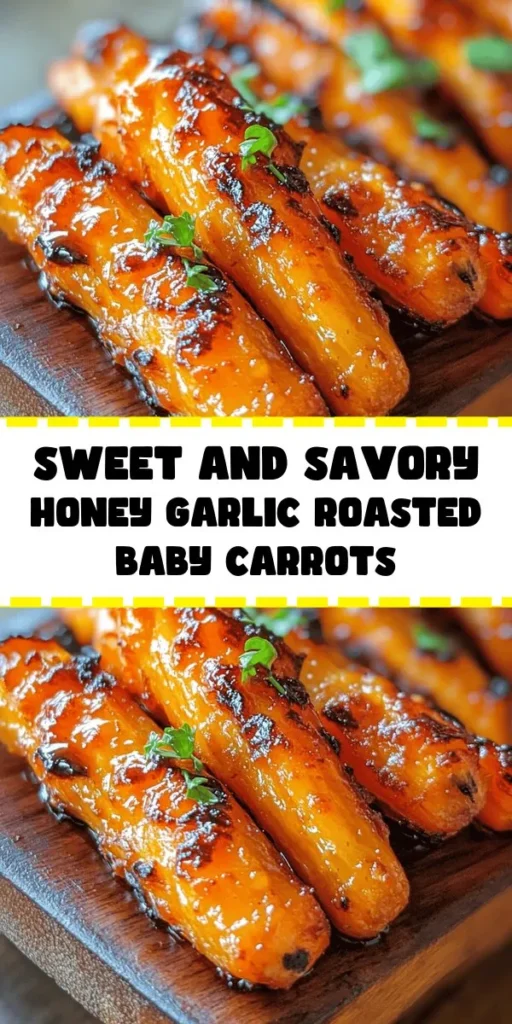 Try these delicious Honey Garlic Roasted Baby Carrots for a sweet and savory side dish that’s perfect for any meal! Made with simple ingredients like honey, garlic, and fresh thyme, these carrots are roasted to perfection until tender and caramelized. With just 10 minutes of prep and 25 minutes in the oven, this dish is quick to make and sure to impress. Serve warm and garnish with fresh parsley for a delightful touch! 🥕🍯
