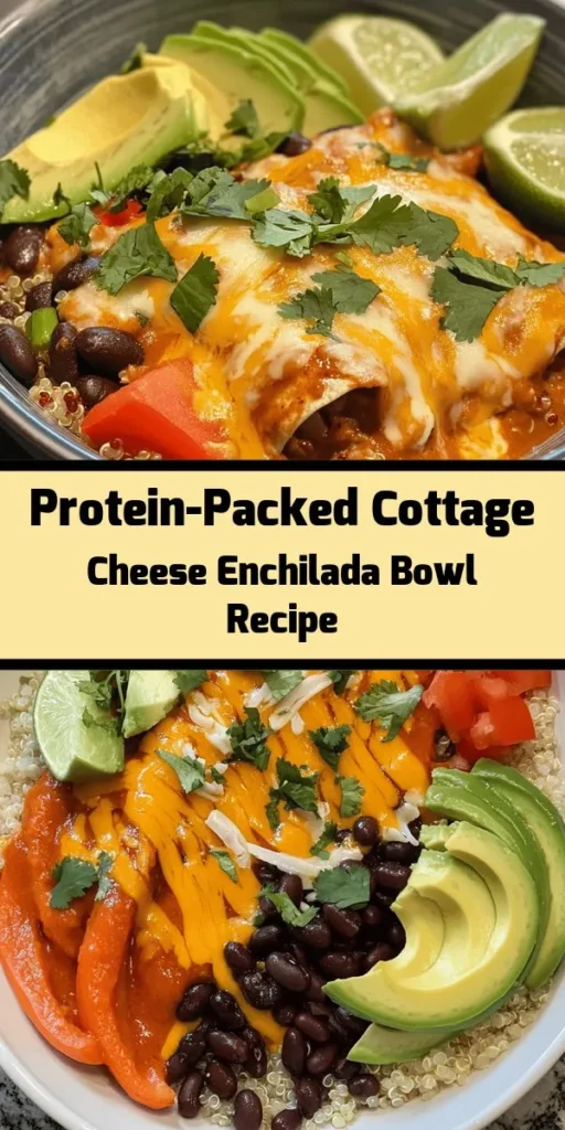 Elevate your meal prep with this High Protein Cottage Cheese Enchilada Bowl! Packed with wholesome ingredients like cottage cheese, quinoa, black beans, and bell peppers, this dish is both nutritious and delicious. Easily customizable, it’s loaded with flavor from enchilada sauce and topped with gooey cheese. Perfect for a quick dinner or a post-workout meal, serve it with fresh cilantro and lime for an extra kick. Enjoy a hearty, satisfying bowl that fits your healthy lifestyle!