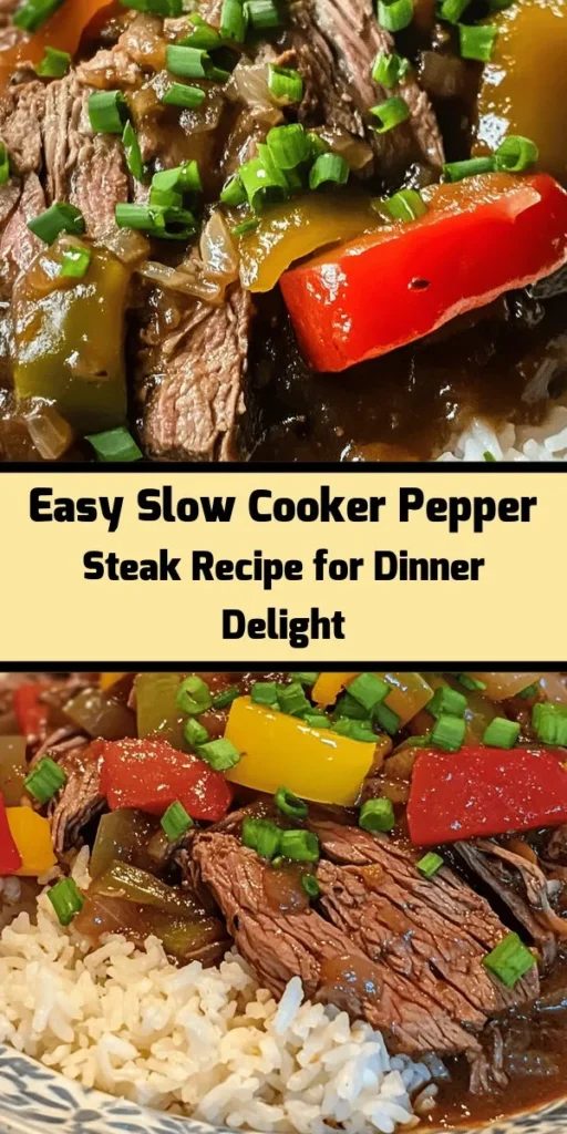 Indulge in this Savory Crock Pot Pepper Steak, a perfect meal that’s easy to make and packed with flavor! Tender flank steak is seared and then slow-cooked with vibrant bell peppers and onions in a savory sauce made from beef broth, soy sauce, and spices. Serve it over rice or noodles for a comforting dinner. With just a few simple steps, you’ll have a delicious meal that the whole family will love. Perfect for busy days!