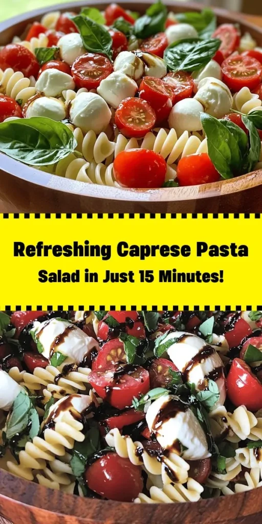Discover the delight of this Easy Caprese Pasta Salad, perfect for any occasion! With vibrant cherry tomatoes, creamy mozzarella, and fresh basil, this dish is a light and refreshing option. Tossed in a simple balsamic vinaigrette, it's packed with flavor and ready in just 45 minutes. Serve it chilled for a delightful summer meal or a side dish at your next gathering. Quick prep time of just 15 minutes makes it a go-to recipe for busy days!
