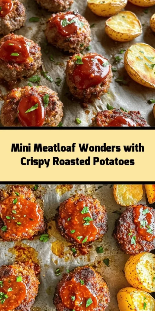 Discover the perfect weeknight dinner with these Mini Meatloaf Wonders paired with crispy roasted potatoes! This easy recipe combines ground beef or turkey with Italian-seasoned breadcrumbs, Parmesan cheese, and savory spices to create delicious mini meatloaves. Paired with tender, seasoned baby potatoes, this meal is not only satisfying but also quick to prepare—ready in just 40 minutes! Perfect for family dinner or meal prep. Enjoy the comforting flavors any day of the week!