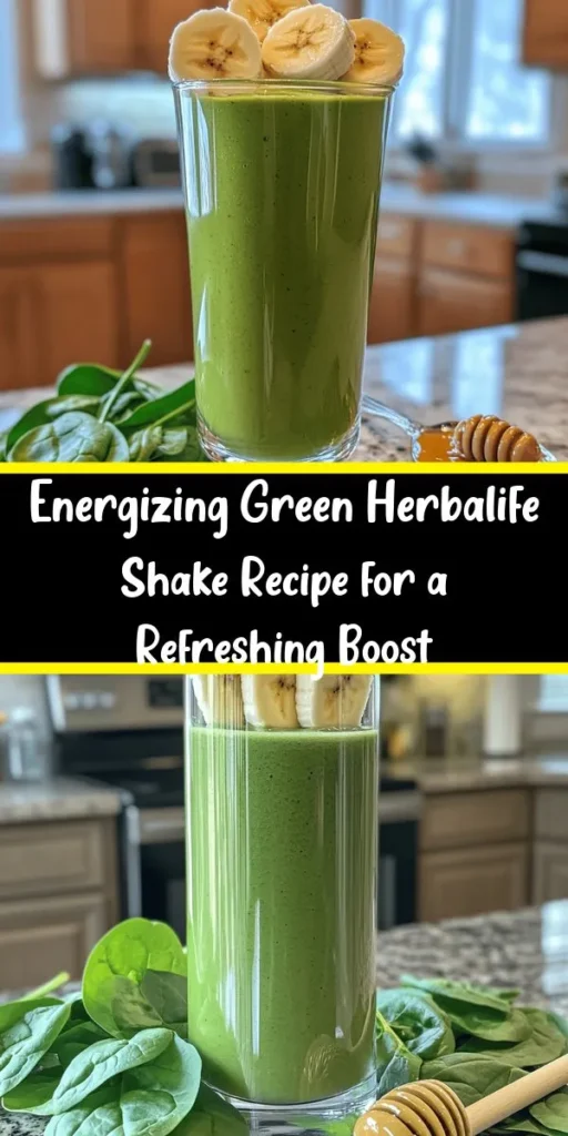 Revitalize your day with this Energizing Green Herbalife Shake! Packed with the goodness of spinach, banana, and protein, this quick and nutritious recipe takes just 5 minutes to prepare. Blend Herbalife Formula 1 Vanilla Protein Powder with almond milk, almond butter, and a sprinkle of cinnamon for a deliciously creamy shake. Add honey or maple syrup for a touch of sweetness, and optional ice for a cool finish. Perfect for a post-workout boost or a healthy snack! Enjoy your wellness journey!