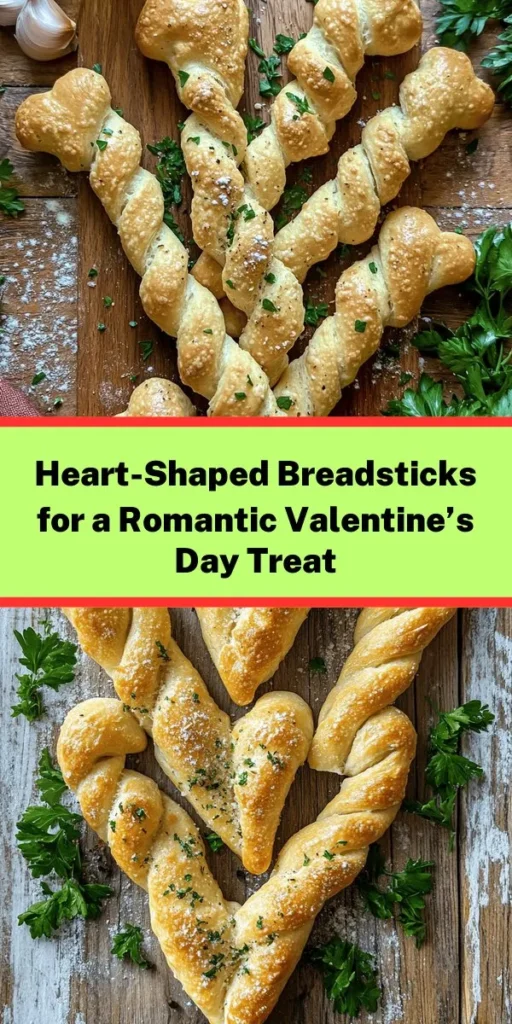 Celebrate love this Valentine’s Day with delicious heart-shaped breadsticks! This easy recipe combines all-purpose flour, warm water, active dry yeast, and savory seasonings like garlic powder and Italian herbs for a delightful treat. Knead the dough, shape it into hearts, and bake until golden brown for a warm, romantic snack. Perfect for pairing with marinara or garlic butter. Get creative and make this special dish for someone you love!