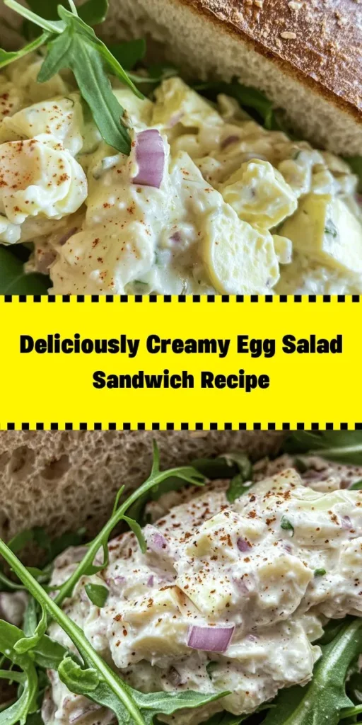 Discover the ultimate Classic Creamy Egg Salad Sandwich that’s perfect for lunch or a picnic! Made with hard-boiled eggs mixed with creamy mayonnaise, tangy Dijon mustard, and crunchy veggies, this sandwich is not only delicious but also super easy to whip up. With just 15 minutes of prep time, you can enjoy a wholesome meal stacked between your favorite bread. Top with fresh lettuce and a sprinkle of paprika for that extra touch! Perfect for any egg lover!