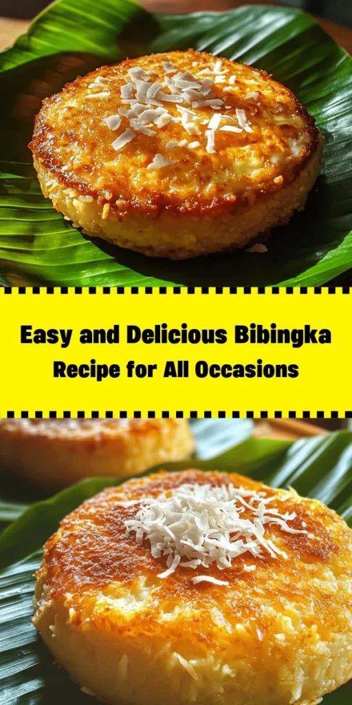 Experience the delightful taste of Bibingka Bliss with this simple, traditional recipe! Made with rice flour, coconut milk, and a hint of sweetness, this Filipino delicacy is perfect for any occasion. Just mix the ingredients, top with shredded cheese, and bake to golden perfection. Serve warm with fresh coconut or salted butter for an irresistible treat. Perfect for family gatherings, enjoy this delicious dessert in just 45 minutes!