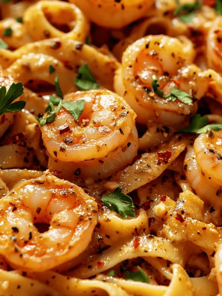 Fettuccine, a flat, thick type of pasta made from egg and flour, serves as the perfect vessel for this creamy sauce. Its broad surface area allows for better adherence to sauces compared to thinner varieties, ensuring that every bite is filled with flavor. When cooked properly, fettuccine has a delightful chewiness that complements the tenderness of the shrimp and the richness of the sauce.