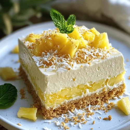 When the sun is shining, and the temperatures rise, there’s nothing quite like enjoying a light, refreshing dessert to cool you down. No-bake desserts have surged in popularity, offering a delightful alternative to traditional baked goods that often require preheating the oven and lengthy cooking times. One standout recipe that perfectly embodies the essence of a no-bake treat is the Tropical Bliss No Bake Pineapple Cream Dessert. This dessert is a vibrant and tropical medley that combines the sweet, juicy flavor of pineapple with a smooth and creamy texture, making it the ideal indulgence for warm weather or festive gatherings.
