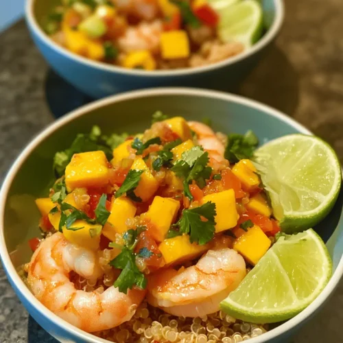 If you're looking for a dish that embodies freshness and flavor, look no further than our Shrimp and Avocado Bowls with Mango Salsa and Lime-Chili Sauce. This recipe is a celebration of vibrant ingredients that not only tantalize your taste buds but also nourish your body. Featuring succulent shrimp, creamy avocado, and a zesty mango salsa, this bowl is not just a feast for the eyes but also a wholesome meal perfect for any occasion.
