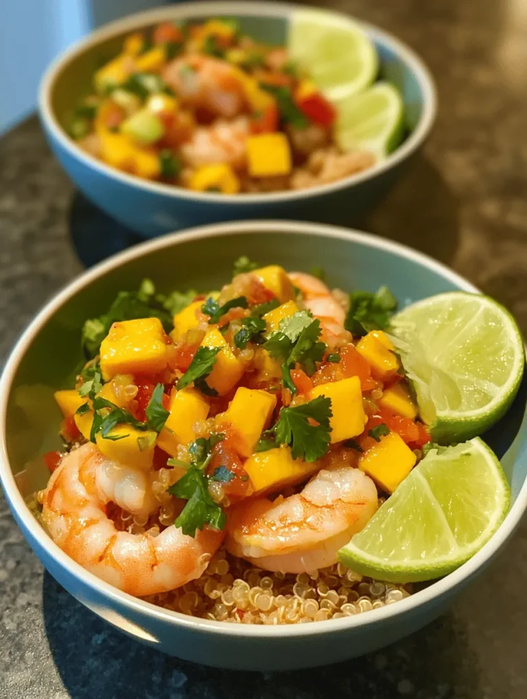 If you're looking for a dish that embodies freshness and flavor, look no further than our Shrimp and Avocado Bowls with Mango Salsa and Lime-Chili Sauce. This recipe is a celebration of vibrant ingredients that not only tantalize your taste buds but also nourish your body. Featuring succulent shrimp, creamy avocado, and a zesty mango salsa, this bowl is not just a feast for the eyes but also a wholesome meal perfect for any occasion.