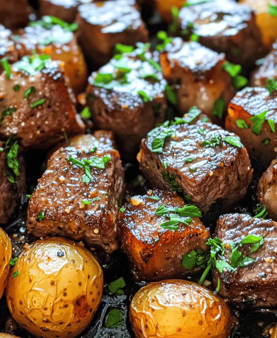 Garlic Butter Steak Bites and Potatoes is a recipe that brings together the rich, savory essence of steak with the buttery, aromatic flavors of garlic, resulting in a dish that is not only delicious but also incredibly satisfying. The appeal of this dish lies in its simplicity and versatility; it can be prepared for an intimate family dinner or served as a crowd-pleasing appetizer at your next gathering. With just a few ingredients and minimal prep time, this meal strikes the perfect balance between gourmet and accessible.