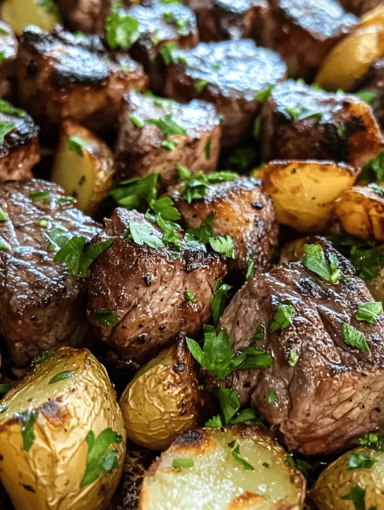Garlic Butter Steak Bites and Potatoes is a recipe that brings together the rich, savory essence of steak with the buttery, aromatic flavors of garlic, resulting in a dish that is not only delicious but also incredibly satisfying. The appeal of this dish lies in its simplicity and versatility; it can be prepared for an intimate family dinner or served as a crowd-pleasing appetizer at your next gathering. With just a few ingredients and minimal prep time, this meal strikes the perfect balance between gourmet and accessible.