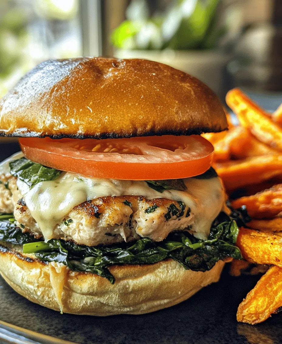 In recent years, there has been a noticeable shift towards healthier alternatives in the world of culinary delights, particularly when it comes to burgers. As consumers become more health-conscious, the demand for nutritious yet delicious options has surged. This trend has paved the way for innovative recipes that prioritize flavor without compromising on health. Among these, the <strong>White Cheddar and Spinach Chicken Burgers</strong> stand out as a delectable choice, merging lean protein with vibrant greens and rich cheese.” /></p>
</p>
<p><strong>Preparing the Chicken Mixture</strong></p>
</p>
<p>To create the perfect White Cheddar and Spinach Chicken Burgers, the first step is to prepare the chicken mixture. Start by placing the ground chicken in a large mixing bowl, ensuring that it’s fresh and high-quality for the best flavor and texture. Next, fold in the finely chopped spinach, shredded white cheddar cheese, minced garlic, and your chosen seasonings such as salt and pepper.</p>
</p>
<p>It’s essential to mix the ingredients by hand, being careful not to overwork the chicken. Overmixing can lead to dense patties that lack the light, juicy texture we desire. Instead, gently incorporate the ingredients until they are just combined. This approach ensures that the chicken remains tender and that the flavors meld without becoming rubbery.</p>
</p>
<p>For achieving the right consistency, aim for a mixture that holds together well but isn’t overly compact. If it feels too loose, you can add a small amount of breadcrumbs or an egg to help bind the mixture. However, be cautious not to add too much, as this can alter the intended flavor profile and texture.</p>
</p>
<p><strong>Forming the Patties</strong></p>
</p>
<p>Once you have your chicken mixture ready, it’s time to form the patties. The ideal size for each patty is about 4 to 6 ounces, which allows for even cooking and creates a satisfying burger size. When shaping the patties, remember to create a small indentation in the center of each one. This indentation is crucial for proper cooking; it helps the patties to cook evenly and prevents them from puffing up in the center.</p>
</p>
<p>To ensure even cooking, consider using a kitchen scale to portion the mixture accurately before shaping it into balls, then flattening them into patties. You can also use wax paper or parchment paper to maintain shape and prevent sticking during the forming process. This step not only aids in retaining the burger’s shape but also makes it easier to transfer to the grill or skillet.</p>
</p>
<p><strong>Cooking the Patties</strong></p>
</p>
<p>Cooking your White Cheddar and Spinach Chicken Burgers requires attention to detail to achieve the best results. The preferred method is to grill or pan-fry the patties over medium heat. If grilling, preheat the grill to medium-high and lightly oil the grates to prevent sticking. For skillet cooking, heat a tablespoon of oil in a non-stick pan and wait until it shimmers before adding the patties.</p>
</p>
<p>When cooking, place the patties onto the grill or skillet without overcrowding them, allowing ample space for even heat distribution. Cook for about 5-6 minutes on each side, flipping gently to avoid breaking them apart. It’s crucial to monitor the internal temperature using a meat thermometer; the patties should reach an internal temperature of 165°F (74°C) to ensure they are fully cooked and safe to eat.</p>
</p>
<p><strong>Assembling the Burgers</strong></p>
</p>
<p>After cooking your patties to perfection, the next step is assembling the burgers. This is where you can get creative! Start with a toasted whole-grain bun for added nutrition and flavor. Place the cooked chicken patty on the bottom half of the bun, then layer it with fresh spinach leaves, sliced tomatoes, and red onions.</p>
</p>
<p>For added flavor, consider toppings such as avocado, sautéed mushrooms, or even a zesty aioli. Each topping can bring a unique taste and texture to the burger. For instance, creamy avocado adds a rich mouthfeel, while pickled jalapeños introduce a spicy kick. Additionally, a slice of fresh mozzarella or a dollop of pesto can elevate the flavor profile, making your burger not just a meal, but a culinary experience.</p>
</p>
<p><strong>Nutritional Benefits of White Cheddar and Spinach Chicken Burgers</strong></p>
</p>
<p>One of the greatest advantages of White Cheddar and Spinach Chicken Burgers is their nutritional profile. Ground chicken is a lean protein source that is lower in saturated fat compared to traditional beef burgers. Spinach adds a wealth of vitamins and minerals, including Vitamin A, Vitamin C, and iron, while white cheddar cheese offers calcium and protein.</p>
</p>
<p>To provide a caloric breakdown, a typical serving of these chicken burgers (one patty on a whole-grain bun) contains approximately 350-400 calories. This includes around 30 grams of protein, 25 grams of carbohydrates, and about 15 grams of fat, depending on the specific ingredients used. In comparison to traditional beef burgers, which can often exceed 600 calories and contain higher levels of saturated fat, these chicken burgers present a healthier alternative without sacrificing flavor.</p>
</p>
<p><strong>Serving Suggestions</strong></p>
</p>
<p>To complement your White Cheddar and Spinach Chicken Burgers, consider serving them with healthful sides that enhance the meal. A fresh side salad with mixed greens, cherry tomatoes, and a light vinaigrette pairs beautifully, adding a refreshing crunch. Alternatively, try oven-baked sweet potato fries or a medley of grilled vegetables for a colorful and nutritious addition.</p>
</p>
<p>When it comes to beverages, light options like sparkling water with a splash of lemon or a glass of iced herbal tea can elevate the meal while keeping it refreshing.</p>
</p>
<p>In terms of presentation, arrange your burgers on a large platter with the sides artfully placed. Garnish with fresh herbs like parsley or basil for a pop of color and added flavor. Using wooden skewers to hold the burgers together can also add a rustic touch and make serving easier.</p>
</p>
<p><strong>Conclusion</strong></p>
</p>
<p>The White Cheddar and Spinach Chicken Burgers embody the perfect combination of taste, nutrition, and versatility. By preparing this recipe, you not only treat yourself to a delicious meal but also enjoy the health benefits of lean chicken, nutritious spinach, and rich cheese. This dish is an excellent way to introduce healthier alternatives into your diet without compromising on flavor.</p>
</p>
<p>We encourage you to try this recipe for your next family dinner or barbecue gathering. With its vibrant flavors and satisfying textures, it is sure to impress your guests. The beauty of chicken burgers lies in their adaptability; feel free to experiment with different spices, toppings, and sides to create your unique version. Enjoy the journey of culinary exploration with these delicious White Cheddar and Spinach Chicken Burgers!</p>
<div id=