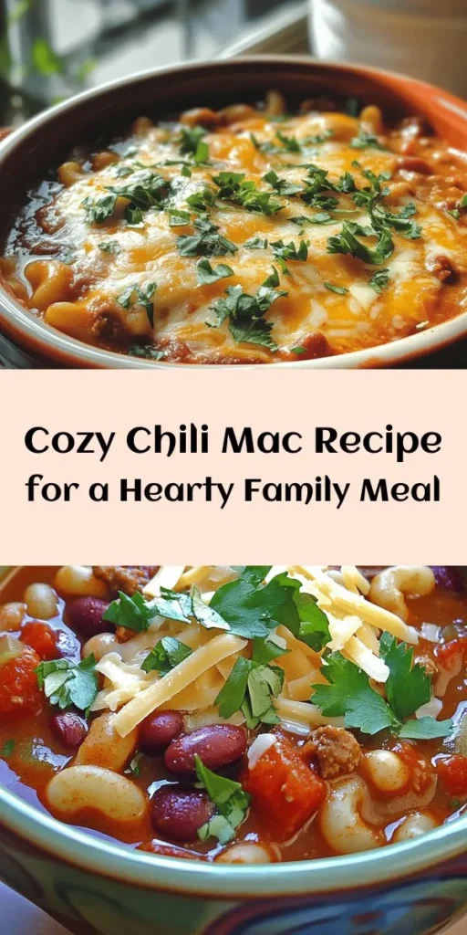 Warm up your mealtime with this delicious Chili Mac Delight! This easy recipe features ground beef or turkey, elbow macaroni, kidney beans, and diced tomatoes simmered to perfection in savory beef broth. Infused with flavorful spices and topped with melted cheddar cheese, it’s a comforting one-pot dish that's perfect for family dinners or a cozy night in. Don’t forget to garnish with fresh cilantro and a dollop of sour cream for that extra touch. Enjoy in just 30 minutes!