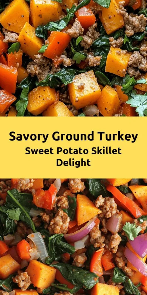 This Ground Turkey Sweet Potato Skillet is a delicious and nutritious one-pan meal that's perfect for busy weeknights. Packed with lean ground turkey, colorful veggies, and earthy sweet potatoes, it's full of flavor thanks to cumin, smoked paprika, and chili powder. Quick to prepare in just 35 minutes, this dish is not only healthy but also satisfying. Top it off with fresh herbs for an extra pop of freshness. Dinner just got a tasty makeover!