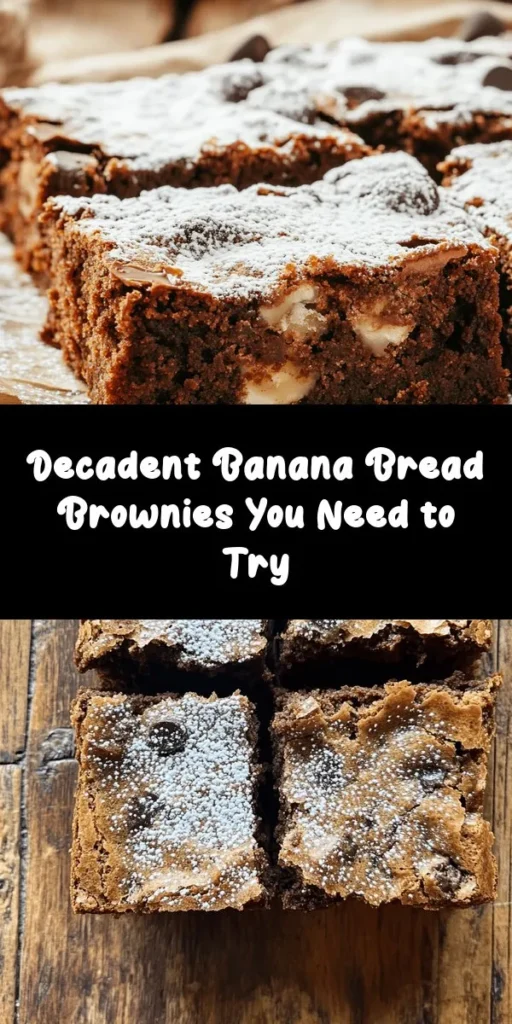 Indulge in the irresistible goodness of Banana Bread Brownies! These moist and rich treats combine the classic flavors of banana bread and brownies for a delightful dessert. Made with ripe bananas, cocoa powder, and optional walnuts and chocolate chips, they're perfect for any occasion. With just 10 minutes of prep and a quick bake, you'll have delicious squares ready to enjoy in no time. A must-try for any banana lover!